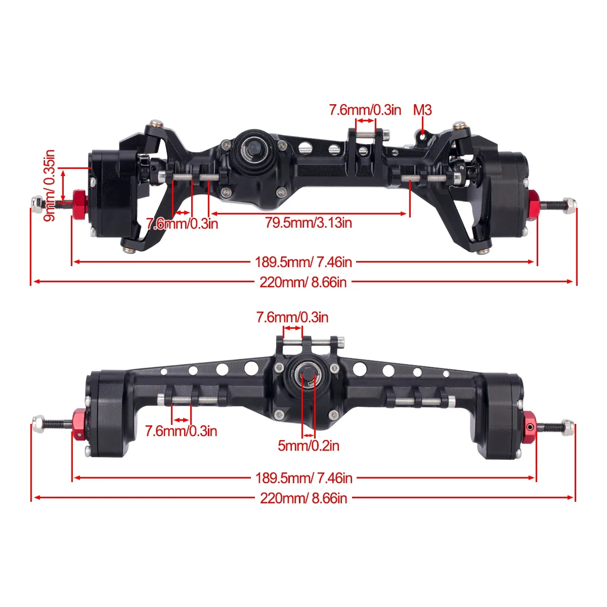 CNC Aluminum SCX10 III Front R – Rc Hobby Factory recenzja i cena